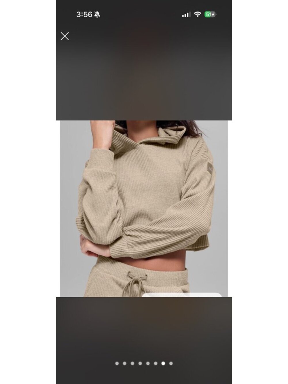 Alo Yoga Muse Ribbed Knit Lounge Set Tan Hoodie S Sweatpants M